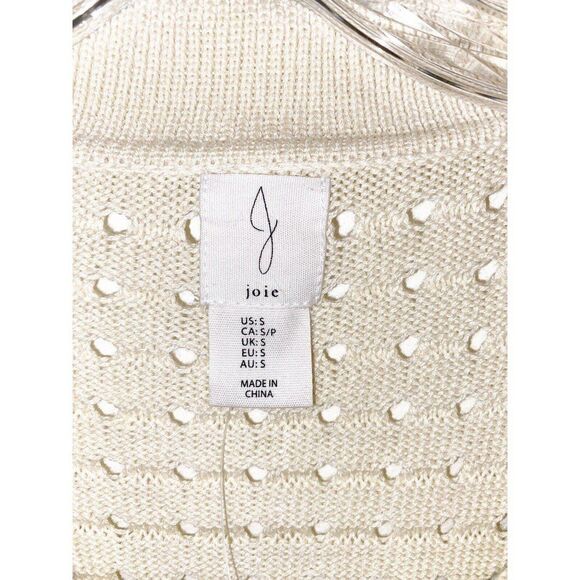 Joie Ivory Color Pointelle Pullover Sweater Size Small - Picture 2 of 6